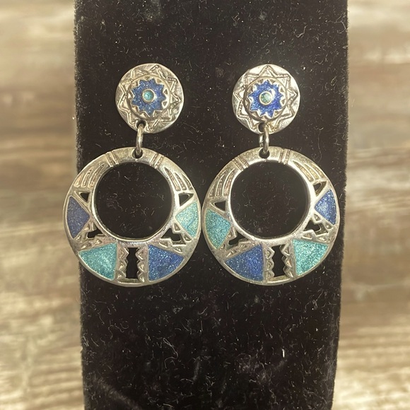 Southwestern Style Silver-Tone with Blue & Teal Accents - Picture 1 of 1